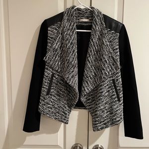 Alice + Olivia Black jacket with leather.  Good used condition.  No size tag